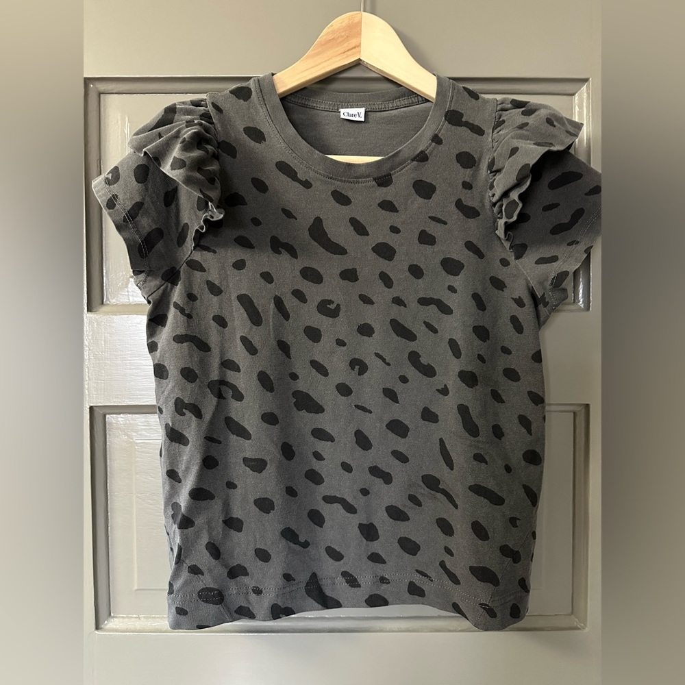 Clare V Black and Gray Short Sleeve Tee